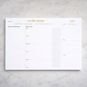 Ink + Volt “On the Menu” Weekly Meal Planner Pad | Tear-Off Grocery List